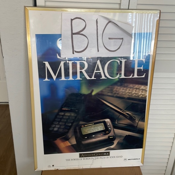 1995 Vintage Motorola Pager Poster in a frame Nineties Tech Gear - Picture 3 of 5